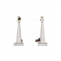Pair of Continental Art Deco Chrome Plated Table Lamp - 4735036