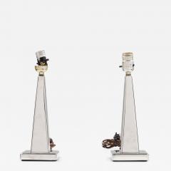 Pair of Continental Art Deco Chrome Plated Table Lamp - 4735037
