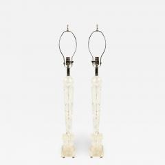 Pair of Continental Baltic Rock Crystal Obelisk Table Lamps - 1394863
