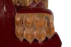 Pair of Continental Dutch Red Painted Pine Lions - 4630268