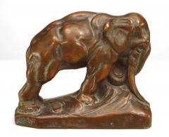 Pair of Continental Patinated Copper Elephant Bookends - 4408175