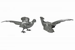 Pair of Continental Silver Table Pheasants Belgium C 1950 - 2711254