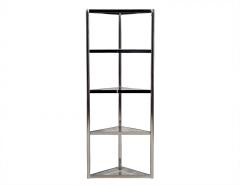 Pair of Corner Polished Stainless Steel Etegeres - 1994485
