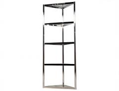 Pair of Corner Polished Stainless Steel Etegeres - 1994487