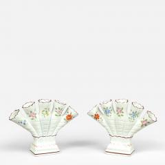 Pair of Creamware Finger Vases or Tulipieres - 3790581