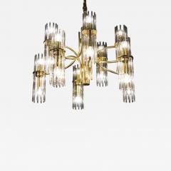 Pair of Crystal Rod and Brass Chandelier or Lantern by Gaetano Sciolari 1960s - 1448613