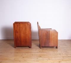 Pair of Cubist Club Chairs in Leather and Hide 1920s - 4654942