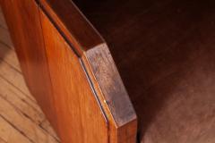 Pair of Cubist Club Chairs in Leather and Hide 1920s - 4654946