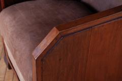 Pair of Cubist Club Chairs in Leather and Hide 1920s - 4654951