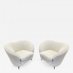 Pair of Curvaceous Italian Mid Century Club Chairs - 2279178