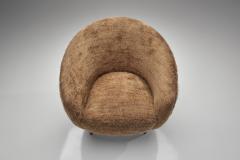 Pair of Curved Armchairs with Tapered Wooden Legs Europe Mid 20th Century - 4685237