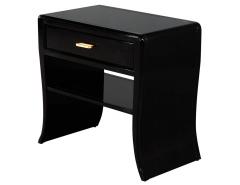 Pair of Curved Black Modern End Tables - 2982134