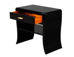 Pair of Curved Black Modern End Tables - 2982136