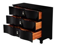 Pair of Curved Front Black Lacquered Chests - 3516420