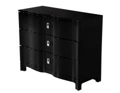 Pair of Curved Front Black Lacquered Chests - 3516422