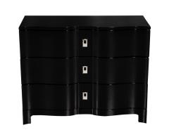 Pair of Curved Front Black Lacquered Chests - 3516423
