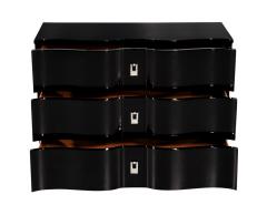 Pair of Curved Front Black Lacquered Chests - 3516424