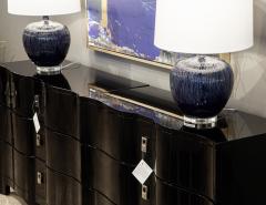 Pair of Curved Front Black Lacquered Chests - 3516428