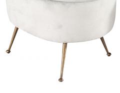 Pair of Curved Ottoman Stools in Grey Velvet - 3326004