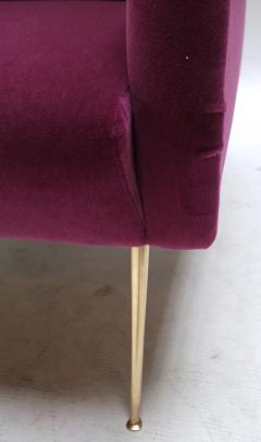 Pair of Custom 1960s Italian Style Armchairs in Fuchsia Mohair - 301818