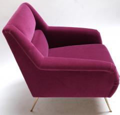 Pair of Custom 1960s Italian Style Armchairs in Fuchsia Mohair - 301820