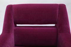 Pair of Custom 1960s Italian Style Armchairs in Fuchsia Mohair - 301823