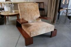 Pair of Custom 1970s Style Cowhide Armchairs - 925384