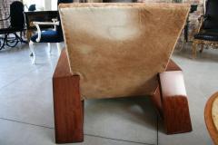 Pair of Custom 1970s Style Cowhide Armchairs - 925385