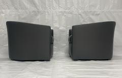 Pair of Custom American Lounge Chairs in Charcoal Gray Fabric - 4365893