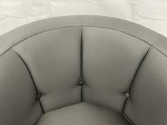 Pair of Custom American Lounge Chairs in Charcoal Gray Fabric - 4365895