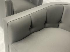 Pair of Custom American Lounge Chairs in Charcoal Gray Fabric - 4365897