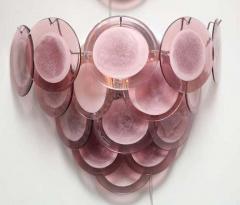 Pair of Custom Amethyst Murano Glass Disc Sconces - 3138640