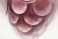 Pair of Custom Amethyst Murano Glass Disc Sconces - 3138647
