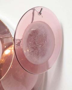 Pair of Custom Amethyst Murano Glass Disc Sconces - 3138651