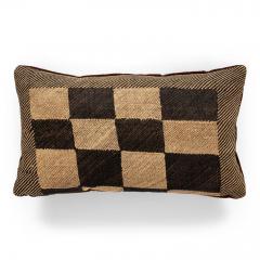 Pair of Custom Lumbar Cushions from Vintage African Kuba Cloth - 4279337