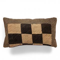 Pair of Custom Lumbar Cushions from Vintage African Kuba Cloth - 4279346