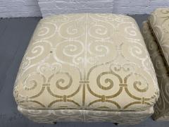 Pair of Custom Made Damask Velvet Ottomans - 2989312