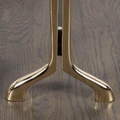 Pair of Custom Mid Century Modernist Style Polished Brass Caliber Andirons - 1579400