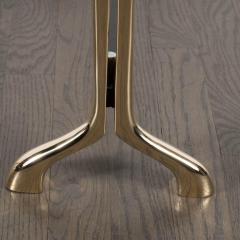 Pair of Custom Mid Century Modernist Style Polished Brass Caliber Andirons - 1579401