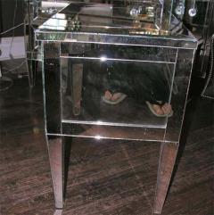 Pair of Custom Neoclassical Modern 2 Drawer Mirrored Nightstands - 3108245