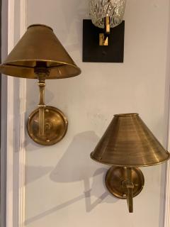 Pair of Custom Patinated Brass Sconces - 1295686