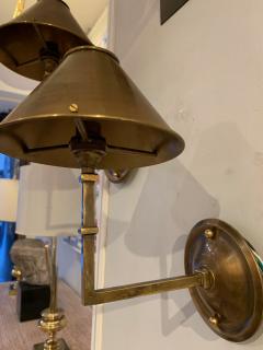 Pair of Custom Patinated Brass Sconces - 1295687