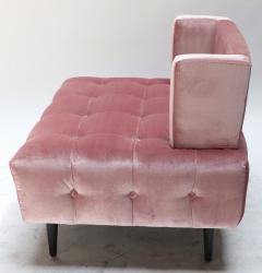 Pair of Custom Pink Silk Velvet Tufted Lounge Chairs - 342431