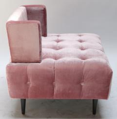 Pair of Custom Pink Silk Velvet Tufted Lounge Chairs - 342434