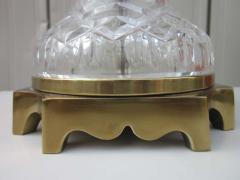 Pair of Cut Crystal and Brass Lamps - 2078447
