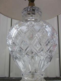 Pair of Cut Crystal and Brass Lamps - 2078449