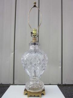 Pair of Cut Crystal and Brass Lamps - 2078450