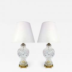 Pair of Cut Crystal and Brass Lamps - 2081417