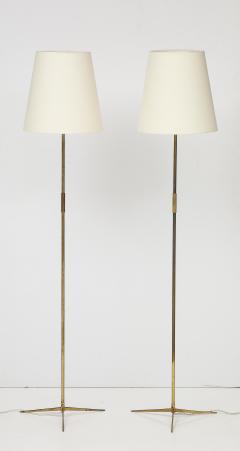 Pair of Danish Brass Floor Lamps - 3933078