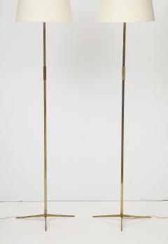 Pair of Danish Brass Floor Lamps - 3933079